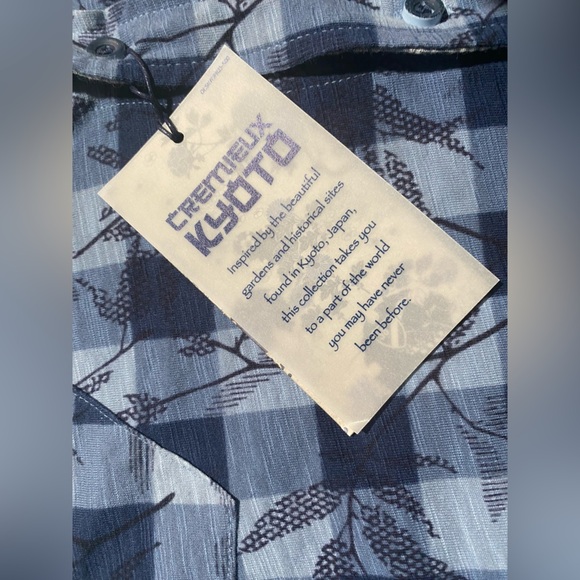 NEW Mens Cremieux Kyoto Long Sleeve Button Down Shirt Cotton Blue - Picture 7 of 8